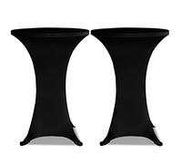 vidaXL 2X Funda Ajustada para Mesa Alta de Fiesta 60 cm Negro Mantel Mesita
