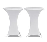 vidaXL 2X Funda Ajustada para Mesa Alta de Fiesta 70 cm Blanco Mantel Mesita