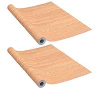 vidaXL 2X Láminas Autoadhesivas Puertas Película Adhesiva Cubierta Hogar Habitación Muebles Mobiliario Decoración PVC Ahorn 210x90cm