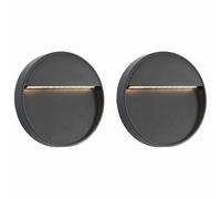 vidaXL 2x Lámparas de Pared para Jardín Redonda Iluminación Bombillas Luz Luces Exteriores Patios Terrazas Fachadas Balcones Casa Hogar 3 W Negra