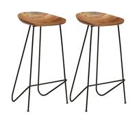 vidaXL 2x Madera Acacia Taburetes de Bar Asientos Sillas Sillón Sofás Muebles Mobiliario Decoración Diseño Jardín 41x36x76 cm