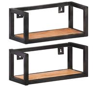 vidaXL 2X Madera Maciza de Acacia Estantes de Pared Repisa Flotante Balda Estantería Salón Sala de Estar Estudio Exhibición Colgante Decoración 40 cm