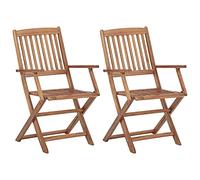 vidaXL 2X Madera Maciza de Acacia Sillas Plegables de Jardín Sillón Exterior Balcón Terraza Patio Asiento Butaca Muebles Mobiliario