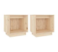 vidaXL 2X Madera Maciza de Pino Mesitas de Noche Aparador Auxiliar Armario Cama Dormitorio Habitación Organizador Almacenaje 40x30x40 cm
