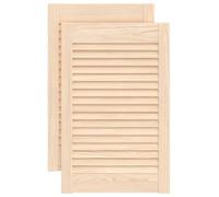 vidaXL 2X Madera Maciza de Pino Puertas de Persianas con Celosía Rejilla Armario Tablillas Guardarropa Separador Decoración 61,5x39,4 cm