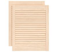 vidaXL 2X Madera Maciza de Pino Puertas de Persianas con Celosía Rejilla Armario Tablillas Guardarropa Separador Decoración 61,5x49,4cm