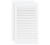 vidaXL 2X Madera Maciza de Pino Puertas Persiana con Celosía Rejilla Armario Tablillas Guardarropa Separador Decoración Blanco 69x39,4cm