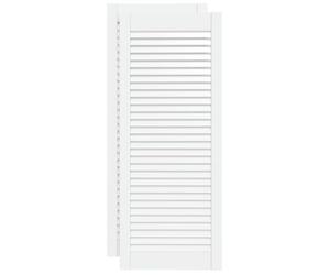 vidaXL 2X Madera Maciza de Pino Puertas Persiana con Celosía Rejilla Armario Tablillas Guardarropa Separador Decoración Blanco 99,3x39,4cm