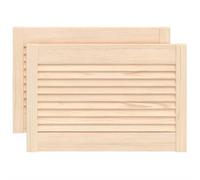 vidaXL 2X Madera Maciza de Pino Puertas Tipo Persiana con Celosía Rejilla Armario Tablillas Guardarropa Separador Decoración 39,5x59,4cm