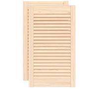 vidaXL 2X Madera Maciza de Pino Puertas Tipo Persiana con Celosía Rejilla Armario Tablillas Guardarropa Separador Decoración 69x39,4cm