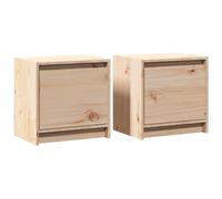 vidaXL 2X Madera Maciza Pino Mesitas de Noche Aparador Auxiliar Armario Cama Dormitorio Habitación Soporte Organizador Almacenamiento 40x30,5x40 cm