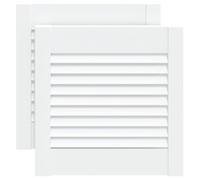 vidaXL 2x Madera Maciza Pino Puertas Persiana con Celosía Rejilla Armario Tablillas Guardarropa Separador Decoración Blanco 39,5x39,4 cm