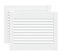 vidaXL 2X Madera Maciza Pino Puertas Persiana con Celosía Rejilla Armario Tablillas Guardarropa Separador Decoración Blanco 39,5x49,4cm