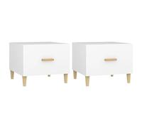 vidaXL 2X Mesas de Centro Salón Sala Sofá Auxiliar Dormitorio Mueble Habitación Oficina Despacho Estante Hogar Madera Contrachapada Blanco