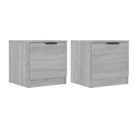 vidaXL 2X Mesitas de Noche Aparador Auxiliar Armario Cama Decorativa Dormitorio Habitación Organizador Almacenaje Gris Sonoma 40x39x40 cm