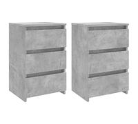 vidaXL 2X Mesitas de Noche Aparador Auxiliar Armario Cama Dormitorio Habitación Organizador Almacenamiento Contrachapada Gris Hormigón 40x35x62,5 cm