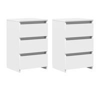 vidaXL Mesitas de noche 2 unidades – Madera contrachapada blanca 40x35x62,5 cm