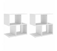 vidaXL 2X Mesitas de Noche Aparador Auxiliar Armario Cama Dormitorio Habitación Organizador Almacenamiento Madera Contrachapada Blanco 50x30x51,5 cm