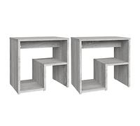 vidaXL 2X Mesitas de Noche Aparador Auxiliar Armario Cama Dormitorio Habitación Organizador Almacenaje Contrachapado Gris Sonoma 40x30x40 cm