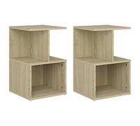 vidaXL 2X Mesitas de Noche Aparador Auxiliar Armario Cama Dormitorio Habitación Organizador Almacenamiento Contrachapada Color Roble Sonoma 35x35x55cm