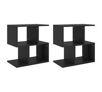 Mesitas de noche 2 uds madera contrachapada negro 50x30x51,5cm