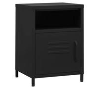 vidaXL 2X Mesitas de Noche Aparador Auxiliar Armario Cama Dormitorio Habitación Soporte Organizador Almacenamiento Negro Acero 35x35x51 cm