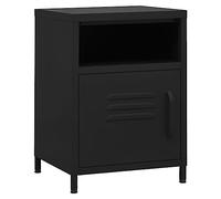 vidaXL 2X Mesitas de Noche Aparador Auxiliar Armario Cama Dormitorio Habitación Soporte Organizador Almacenamiento Negro Acero 35x35x51 cm