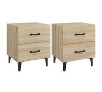 vidaXL 2X Mesitas de Noche Aparador Auxiliar Armario con Cajones Cama Dormitorio Habitación Organizador Almacenaje Color Roble Sonoma 40x35x47,5 cm