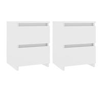vidaXL 2X Mesitas de Noche Contrachapada Casa Decoración Diseño Estilo Habitación Dormitorio Mesa Mesilla Cama Cómoda Bricolaje 30x30x40cm Blanco