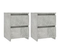 vidaXL 2X Mesitas de Noche Contrachapada Casa Hogar Decoración Diseño Estilo Habitación Dormitorio Mesilla Cómoda Bricolaje 30x30x40 cm Gris Hormigón