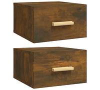 vidaXL 2X Mesitas de Noche de Pared Dormitorio Pasillo Consola Mesa Sofá Teléfono Dormitorio Balcón Oficina Entrada Salón Color Roble Ahumado