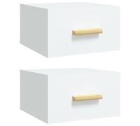 Mesitas de noche de pared 2 uds blanco 35x35x20 cm