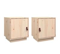 vidaXL 2X Mesitas de Noche Mesilla Mueble Auxiliar Almacenamiento Estante Cómoda Dormitorio Salón Sala de Estar Madera Maciza de Pino