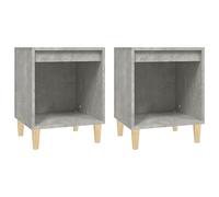 vidaXL 2X Mesitas de Noche Mesilla Mueble Cajón Auxiliar Almacenamiento Estante Cómoda Dormitorio Salón Sala de Estar Hogar Gris Hormigón