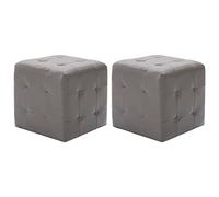 Mesitas De Noche 2 Unidades Cuero Sintético Gris 30x30x30 Cm Vidaxl