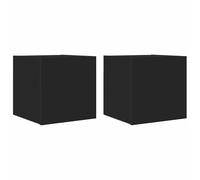 vidaXL 2X Muebles de Pared para TV Soporte Muebles Aparador Estante Salón Sala de Estar Dormitorio Decoración Entretenimiento Negro 30,5x30x30 cm