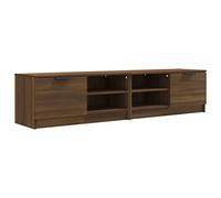 vidaXL 2X Muebles para TV Aparador Armario Estante Soporte Mobiliario Salón Sala de Estar Dormitorio Contrachapado Marrón Roble 80x35x36,5 cm