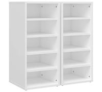 vidaXL 2X Muebles Zapatero Organizador de Zapatos Armario Pasillo Almacenaje Vestidor Dormitorio Caja Estantes Contrachapada Blanco 31,5x35x70 cm