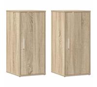 vidaXL 2X Muebles Zapateros Organizador de Zapatos Armario Pasillo Almacenaje Taburete Puf Caja Banco Estantería Contrachapada Color Roble 32x35x70 cm