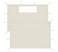 vidaXL 2X Paredes Laterales de Cenador con Ventana Tienda Toldo Pabellón Panel Exterior Carpa Fiesta Accesorio Jardín Patio Cerramientos Crema