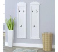 vidaXL 2x Percheros de Pared para elPasillo con Tres Ganchos Percha de Entrada para Abrigos de Recibidor Entradita de MDF y Madera de