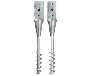 vidaXL 2x Picas de Tierra Punta Lanza Estaca Clavijas de Suelo Jardín Terraza Patio Parque Aire Libre Acero Galvanizado Plateado 7x7x56 cm