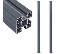 vidaXL 2X Postes de Valla Toldo Vela Carpa Refugio Mástil Palo de Tienda Campaña Camping Exterior Robusto Duradero Aluminio Gris Oscuro 185 cm