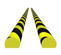 vidaXL 2x Protectores de Esquina Protección Pared Borde Puertas Arañazos Garaje Aparcamiento Autoadhesivo Automóvil PU Amarillo y Negro