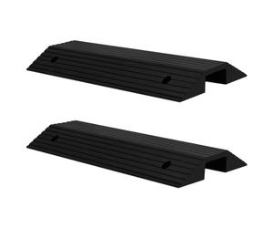 vidaXL 2X Rampa de Umbral Puente Carretera Puerta Acera Sillas de Ruedas Andador Coche Scooter Carritos Antideslizante Desmontable Goma 80x40x8 cm