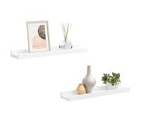 vidaXL 2X Repisa para Marcos de Fotos Estante de Pared Flotante Estantería CD Dormitorio Salón Sala de Estar Decoración MDF Blanco 40x9x3 cm