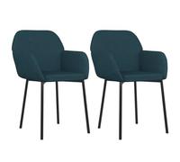 vidaXL 2X Sillas de Comedor Asiento Butaca Sillón Restaurante Salón Sala de Estar Cocina Escritorio Mobiliario Muebles Terciopelo Azul