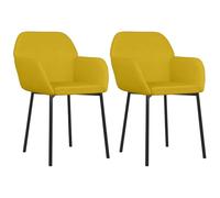 vidaXL 2X Sillas de Comedor Asiento Butaca Sillón Restaurante Salón Sala de Estar Cocina Escritorio Mobiliario Muebles de Terciopelo Amarillo
