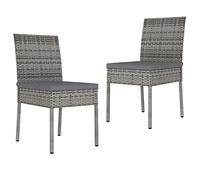 vidaXL 2X Sillas de Comedor de Jardín Asiento Mobiliario Muebles Salón Sala de Estar Patio Terraza Balcón Hogar Cómodo Respaldo Ratán Sintético Gris