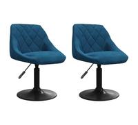 vidaXL 2X Sillas de Comedor Giratorias Asiento Mobiliario Mueble Oficina Salón Sala de Estar Cocina Escritorio Relajación Terciopelo Azul